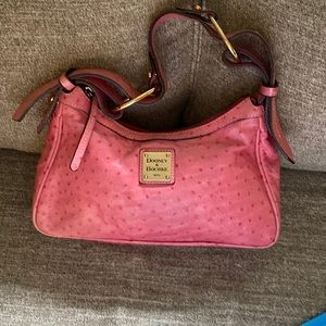 Pink embossed leather Dooney & BOURKE satchel purse with dust bag